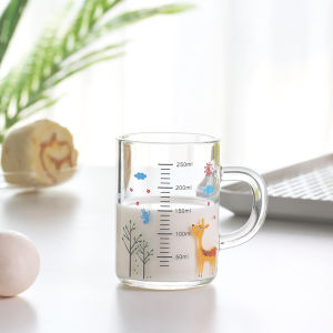 Childrens Milk Cup with Scale Home Breakfast Cup Baby Milk Drinking Cup Special Glass Water Measuring Cup Milk Powder Mixing Cup