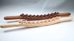 Wood Guasha Massage Stick Wooden Therapy Scraping Lymphatic Drainage Massager 31 Beads Point Treatment Gua Sha Tool for Back Leg