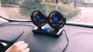 (191) Quạt Điện Đôi Ô Tô Mini Xoay 360 Độ Gió Mạnh 5V /12V /24V Quạt Điện Hai Đầu Cho Xe Con Xe Tải Nhỏ