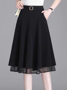 กระโปรงทรงเอเอวสูง กระโปรงทรงร่มสำหรับเต้นรำ ฤดูร้อน ปี 2025 กระโปรงสั้นสำหรับผู้หญิงไซส์เล็ก กระโปรงทรงเอเอวสูงแบบลำลอง