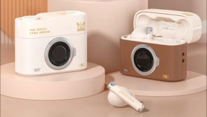 หูฟัง Onikuma T18 Wireless Earphones หูฟังไร้สายบลูทูธ 5.3 มาพร้อมเคสชาร์จ รูปทรงกล้องถ่ายรูป ไมโครโฟนตัดเสียงรบกวน