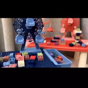 ColorToy โต๊ะตัวต่อเด็ก 69 ชิ้น ตัวต่อ โต๊ะ สำหรับเกมส์เล่นตัวต่อเด็ก