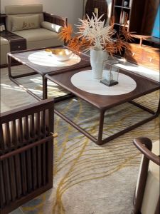 New Chinese Style Simple Luxury Wooden Sofa Modern Song Aesthetic Villa Living Room High End Furniture Solid Wood Ukekin Wood