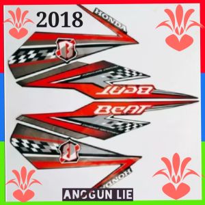 Striping Honda Beat 2018 Warna Merah Hitam