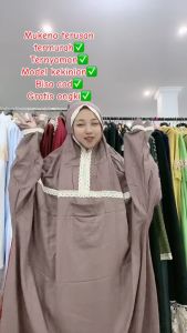 Mukena Terusan ANAK REMAJA Mukena Lajuran SD SMP Rayon Bali Terompah Polosan Warna Mukenah Lajuran Anak Remaja