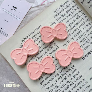Cute Pink Student Hair Clips Side Bangs Duckbill Clip Versatile Creamy Hair Accessories Resin Butterfly Knot Hairpins for Women
