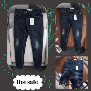 Quần Bò Nam Xanh Đậm cào nhẹ Hàng Hiệu Xuất Khẩu ôm côn co giãn