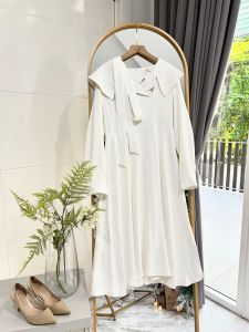 ECLAIRE 043 Dress Midi Katun Silky Longsleeves Korea Classy Kasual Anggun Vintage Classy zzoix