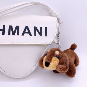 15cm Korea Popular Cartoon Dachshund Keychain Plush Doll Bag Pendant Mini Doll Soft Stuffed Dog Backpack Pendant Girl Women Gift