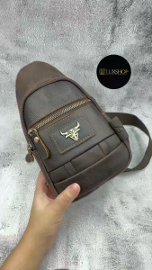 Rush Rider Full Grain Cow Leather S Size Chest Bag Men Crossbody Bag