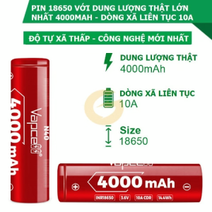 [P33] Pin sạc 18650 Vapcell N40 4000mAh xã 10A công nghệ mới nhất