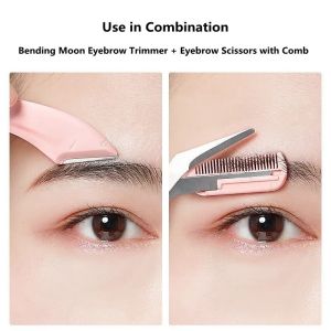 Portable Brow Grooming Set Ladies Face Razor Precision Scissors and Comb Multifunctional Beauty Kit for Facial Trimming