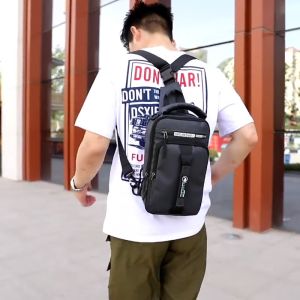 Moys Harith Mens Chest Bag Charging USB Interface Chest Bag Multifunctional Shoulder Bag Crossbody Bag