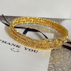 Pits 2023 New Design Multilayer Irregular Beads Open Bangles&bracelets for Women Fashion Brand Jewelry Delicate Bangles