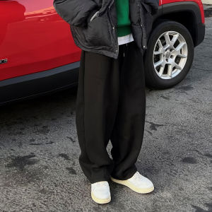 Extra Large 300 Pounds Fleece Lined Thickened Sports Sweatpants Loose Straight Leg Casual Wide Leg Pants for Men And Women