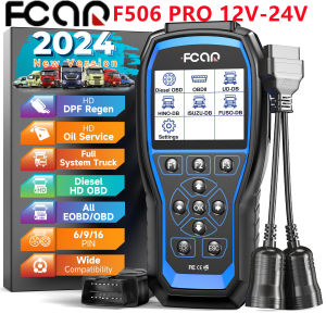FCAR F506 Pro 12V 24V OBD2 Scanner Sistem Lengkap Alat Diagnostik Truk Tugas Berat Ecu Reset DPF Regenerasi Alat Reset Oli Regenerasi Alat Pemindai Diesel Pemindai ODB2 Pemindai Periksa Pembaca Kode Mesin Pindai Alat Untuk Hino/Isuzu/Fuso/UD/Excavator/Bus
