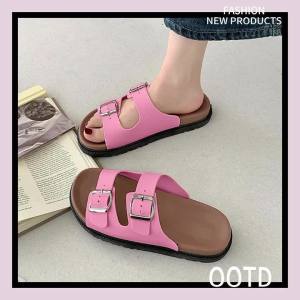 Xishop  ห้ามพลาด รองเท้าแตะผู้หญิง งานแฟชั่นสไตล์วินเทจ ดีเทลรัดส้นทรงนี้ใส่ง่าย แมทช์ชุดได้เยอะเลย วัสดุเป็นยางล้างทำความสะอาดได้ปกติ