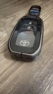 Key Cover Set for Toyota Revo Rocco 2-Chamber Alloy Metal Double-Layer with Transparent Push Button Guard 360 | Model: Hilux Revo | Toyota Key Sets