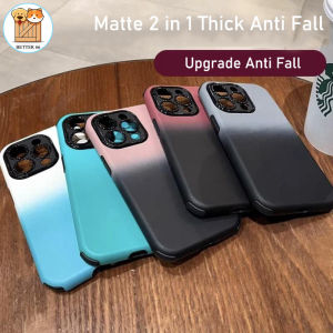 ♥Ready Stock +FREE Shipping+COD♥Liquid frosted gradient four corners drop resistant phone case for iPhone15 14 13 12 11 Pro Max Shock resistant Camera Full protection against drops Hard back cover iPhone
