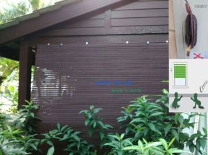 QIAN JIA-QJ Wooden Blinds Outdoor 6(W) x 7(H) (Walnut) Bidai Kayu Meranti 户外木帘