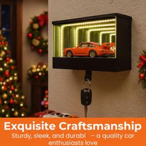 3D Printed Wall Mount Key Holder with LED Light Creative Car Key Organizer for Home & Auto Gift for Car Lovers