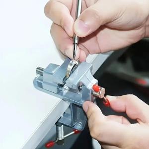 Portable Aluminum Alloy Mini Table Clamp Vise Multi-Functional DIY Craft Repair Tool with Screw Fixation for Bench and Mold Work