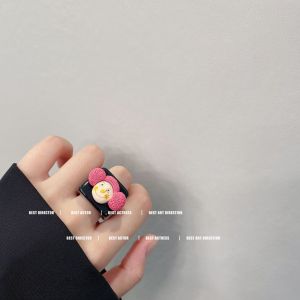 Popular Ring For Girls Colorful Love Resin Cute Geometric Rings Japanese Fashionable Cartoon Beautiful Womens Daily Life Jewelry
