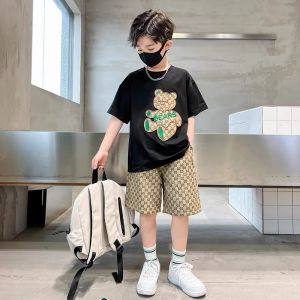 S03-09 Setelan kaos bear dan celana anak cewek and cowok import terbaru