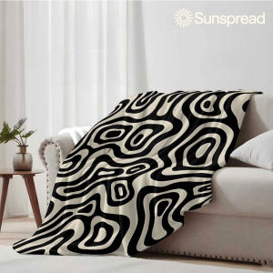 Beast Kingdom | Abstract Contour Lines Soft Warm Flannel Blanket Lightweight Cozy Christmas Halloween Home Decor Room