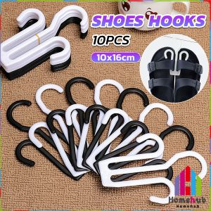 Homehub 10pcs Shoes Drying Racks Multi-purpose Hanger Space Saving Slipper Double Hooks Supermarket Shelf