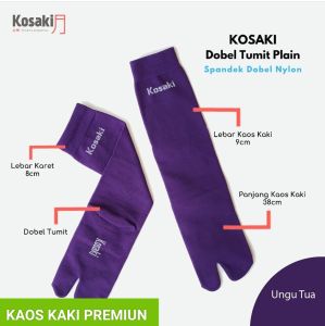 Kaos Kaki Muslimah Kaos Kaki Jempol Kaos Kaki Dobel Tumit KOSAKI PLAIN L - Ungu Tua