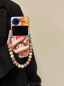 Adorable Girls Full Cover Mobile Phone Case Vivoxflip Foldable Screen New Model Oil Painting Love Heart Leather Protective Shell