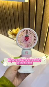 Kipas Angin Mini Portable 2in1 Stand Berdiri Genggam USB Charger | Source Project
