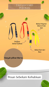 Tali lanyard polosan banyak pilihan warna tersedia 2 ukuran