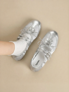 Agsdon | Ballet Training Breathable Soft Soled Mary Jane Casual Shoes Silver