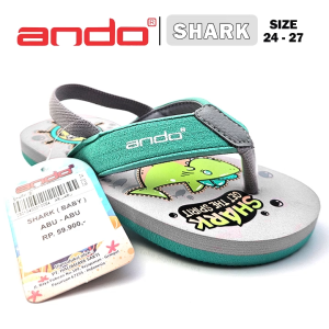 Sandal Jepit Anak Laki Laki – ANDO – SHARK – Size 24-27 – Outdoor – Casual – Fashion