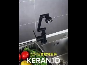 Kran Shower Rotasi 360°/ Kran Wastafel 2 Mode /Kran Angsa Dapur Fleksibel / Kran Wastafel Cuci Piring / Kran Sink Tembok