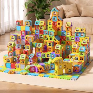 Educational Building Blocks Toy for Boys And Girls Large Particle House Construction Assembly Model Wall Window Design