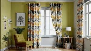 BsHomeDecore - Gorden/hordeng/tirai smockring motif minimalis FREE hook tali size L120cm x T225cm hordeng