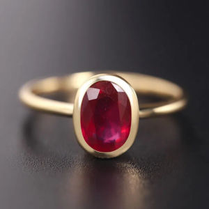 18K Gold Plated Garnet Stylish Ring