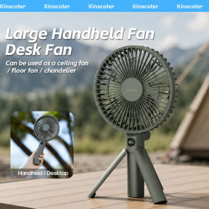 New Foldable Tripod Handheld Fan 3000mAh Multifunctional Portable Rechargeable Fan 4 Speed with LED Display for Outdoor Travel