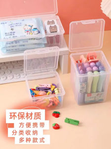 Transparent Large Capacity Flip Cover Storage Box Card Organizer Dustproof Multi-functional Home Storage Solution