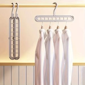 6/3pcs Plastic 9-Hole Foldable Hangers Heavy Duty Space Saving Clothes Organizer Hangers For Room Closet Wardrobe Home & Dor