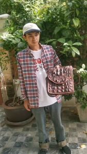 Shoulder bag or backpack for handsome men