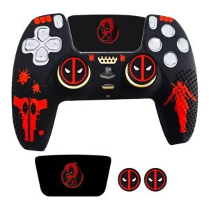 Controller Skin Shell Silicone Cover Case for PS5 Controller with Rubber Thumb Grip Gaps Touch Pad Sticker For PS5 Fit In Dock