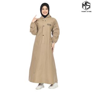 Jas Hujan Mantel Gamis Dewasa Wanita Kuat Elastis anti Rembes