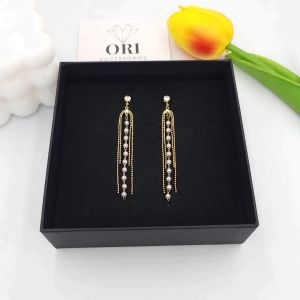 Bông tai nữ dáng dài chuỗi đính đá Douglas thời trang sang trọng ORI ACCESSORIES B385