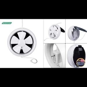 COOL POWER Wall Glass Ventilation Round Exhaust Fan - 6/8" - Bedroom Living Room Bathroom Toilet - Guaranteed No Lost Parcel