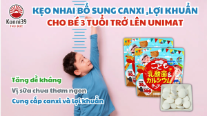 KẸO NHAI BỔ SUNG CANXI LỢI KHUẨN CHO BÉ 3 TUỔI TRỞ LÊN UNIMAT (GÓI 90 VIÊN)