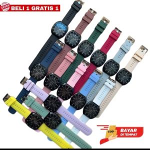 {Abassy watch}Beli 1Gratis 1 Jam Tangan Pria Wanita casual Moderen